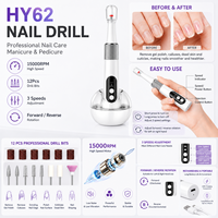 Perceuse à ongles électrique rechargeable, kit de polissage professionnel pour ongles, machine portable pour manucure et pédicure, pour ongles en gel et en acrylique