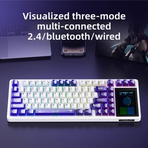 แป้นพิมพ์ทารันทูล่าแบบไร้สาย<span class=keywords><strong>2</strong></span>.4กิกะเฮิร์ตซ์กำหนดได้เอง L99สามโหมดสำหรับการแสดงผลบนหน้าจอแบบบลูทูธสำหรับอีสปอร์ตในสำนักงาน - Product Image 3