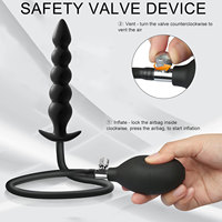 Plug anal gonflable en silicone, jouet sexuel pour adultes, perles dilatatoires, plug anal extensible