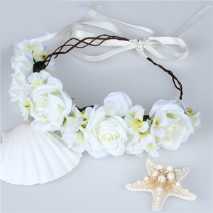 Corona <span class=keywords><strong>di</strong></span> <span class=keywords><strong>Fiori</strong></span> Bianchi e Blu <span class=keywords><strong>per</strong></span> <span class=keywords><strong>Capelli</strong></span>, Accessori Floreali <span class=keywords><strong>per</strong></span> Festival - Product Image 3