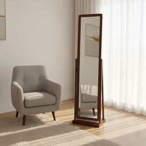 Wholesale Solid <strong>Wood</strong> <strong>Framed</strong> Full Length <strong>Mirror</strong>, Freestanding Rotatable Floor <strong>Mirror</strong> for Home Bedroom Hotel Homestay - Product Image 6
