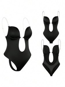 <span class=keywords><strong>Taglie</strong></span> <span class=keywords><strong>forti</strong></span> ShapeWear profondo V cinturino invisibile cinturino reggiseno tuta modellante - Product Image 6