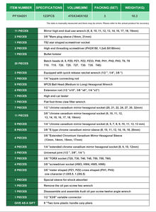 123 + 1pcs שקע מקצועי כלי סט עבור מכוניות אופנועים ואופניים caja de hramientas - Product Image 5