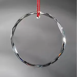 Vente en gros pendentif ornement de Noël en cristal de forme différente artisanat en verre vierge divers ornements de Noël/artisanat