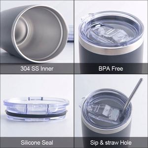 20oz Vacuum <b>Insulated</b> Double Wall Stainless Steel 304 Powder Coated <b>Tumbler</b> Coffee Mug with Magnetic Slide Lid - Product Image 3