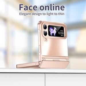 Étui de téléphone portable pliant galvanoplastie PC dur pour Samsung Galaxy Z Flip4 Flip3 5G <span class=keywords><strong>Oppo</strong></span> <span class=keywords><strong>Find</strong></span> N2 <span class=keywords><strong>Flip</strong></span> Matte Couverture de téléphone de luxe - Product Image 6