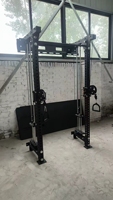 Rack de musculation mural compact avec poulie à câble, pile de poids de 80 kg, acier épais de 3 mm, équipement de musculation commercial pour squats