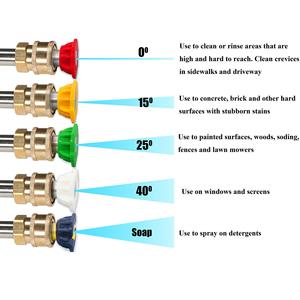 7 couleurs connexion rapide 1/4 degrés haute pression pistolet à eau buse de pulvérisation embouts multi-degrés buse de lavage de <span class=keywords><strong>voiture</strong></span> <span class=keywords><strong>outil</strong></span> de <span class=keywords><strong>nettoyage</strong></span> de <span class=keywords><strong>voiture</strong></span> - Product Image 6