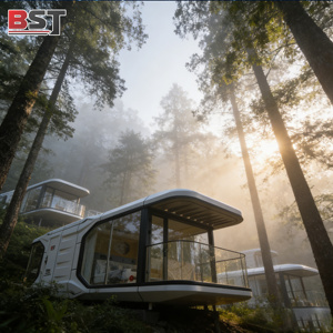 <span class=keywords><strong>Casa</strong></span> Cápsula Espacial de Acero Ecológico de Lujo, Impermeable, de 2 Dormitorios, Moderna, Redonda, Tipo Contenedor, Directo de Fábrica - Product Image 2