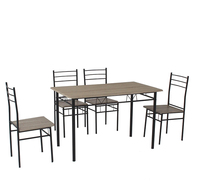 Meubles de maison pas cher prix table et chaises de salle à manger plateau en mdf en métal cadre table à manger ensembles DS-211