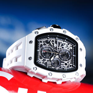 <span class=keywords><strong>TSAR</strong></span> BOMBA nouvelle <span class=keywords><strong>montre</strong></span> en résine pour hommes avec bande de silicone Tonneau étanche mode montres pour hommes - Product Image 3