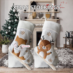 Chaussettes de Noël personnalisées pour enfants, créatives, originales, avec motif de renne, de renard, de renard polaire, de dessin animé, pour broderie - Product Image 2