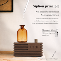 Diffuseur d'huiles essentielles sans eau, en bois et verre, pour la chambre à coucher, le bureau, aromathérapie, diffuseur d'huiles sans eau