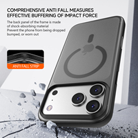 Étui magnétique translucide mat de luxe pour iPhone 18 17 Pro Max, sensation de peau, antichoc, avec boutons métalliques indépendants