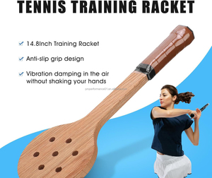 Tùy Chỉnh Bằng Gỗ Tráng Miệng Vợt Quần Vợt Sồi Đỏ Bullseye Đào Tạo Vợt Chính Xác Thực Hành Chất Lượng Cao Vợt Quần Vợt - Product Image 2