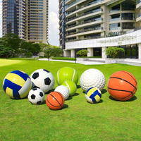 Sculpture géante de ballon sportif en fibre de verre, équipement de terrain de jeu extérieur personnalisé, grande statue sportive en PRV pour parc et école