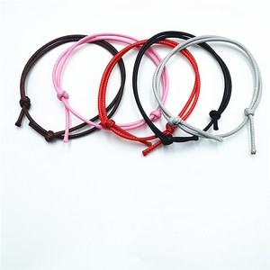Fashion <b>String</b> <b>Bracelets</b> Stretchable Braided Black Red Pink Coffee Light Gray 1.5mm 2.0mm Coarse For Couples Children Anklets - Product Image 1