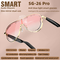 Lunettes audio intelligentes SG-26 Pro 5.4, lunettes de soleil anti-lumière bleue et anti-UV avec caméra et traducteur.