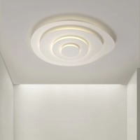 Plafonniers LED ronds de style nordique simple, luminaires de plafond modernes en fer blanc pour chambre à coucher et salon