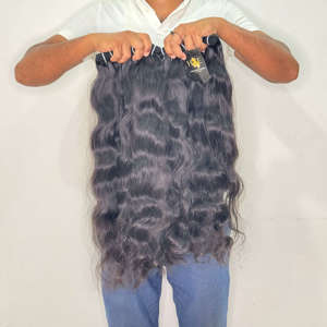 Fournisseurs de cheveux vierges bruts du Cambodge, cheveux alignés dans le sens des cuticules, vente en gros ; Fournisseur de cheveux humains bruts non traités du Temple indien - Product Image 1