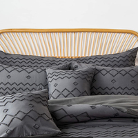 Ensemble de literie en polyester 100% pour usage domestique, housse de coussin, motifs géométriques rayés, housses de couette