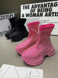 Botines de Plataforma con Suela Gruesa y Pedrería Brillante para Mujer, Modelo 2026, Zapatos Casuales de Moda - Product Image 2