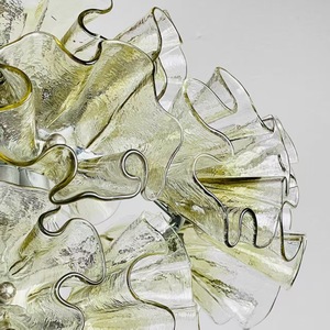 Floral Glass Chandelier 45 Cm Diameter Round <b>LED</b> <b>Light</b> Fixture For Bedroom Restaurant Lighting - Product Image 3