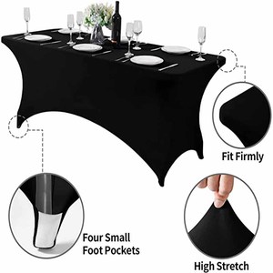 Protector de Mantel Rectangular de LICRA elástico de 6 pies, cubierta de mesas plegables para boda, banquete, fiesta, manteles ajustados - Product Image 5