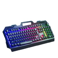 MQ USB Wired LED Backlit 104-Key Non-Mechanical Keyboard Mouse Headset Combo Punk Keycaps Gaming Set for PC Laptop Desktop