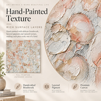 Peinture abstraite blanche texturée 3D, formes de galets coralliens, surface gris argenté, peinture à la main sur toile, art mural
