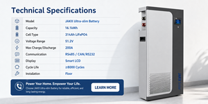 Batterie solaire LiFePO4 48V 51.2V 314Ah 15kWh 16kWh pour système de stockage d'énergie solaire domestique, pack de batteries au lithium fer phosphate à décharge profonde - Product Image 3