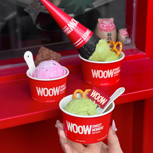 Bol en papier <span class=keywords><strong>pour</strong></span> crème glacée, taille personnalisée, idéal <span class=keywords><strong>pour</strong></span> la crème glacée, les smoothies, le yogourt frit et plus encore - Product Image 1