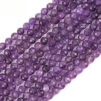 Vente en gros de 64 perles à facettes taillées améthyste rubis malachite coupe perles rondes en vrac brin pour la fabrication de bijoux 6mm 8mm 10mm
