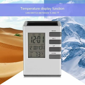 Orologio da Scrivania Multifunzione Digitale LCD con Portapenne, Temperatura Ambiente, Retroilluminazione, Calendario, Sveglia e Funzione Snooze per Casa e Ufficio - Product Image 5