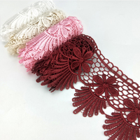 Vente directe, bon prix, dentelle chimique soluble dans l'eau multicolore en polyester, garniture en tissu pour vêtements, robes, vêtements de détente