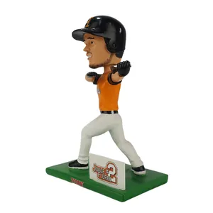 Estatueta de cabeça bobble personalizada para jogadores de beisebol, cabeça bobble fofa versão Q, lembrancinhas, artesanato em resina