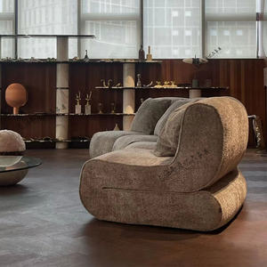 Sofá Moderno Minimalista en Forma de S, Tapizado en Color Camel, Relleno de Espuma, para Sala de Estar, Recepción de Hotel - Product Image 5