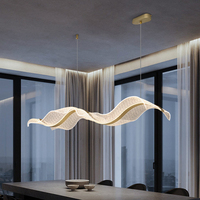 Lustres Led en forme de vague Suspension Lustre de luxe Lustres et suspensions modernes Métal Cristal Acrylique Doré 90