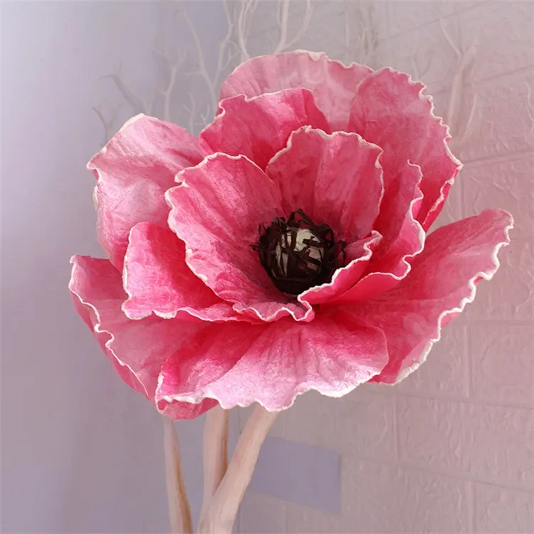 E-1078 Factory customized wedding decor photo props giant artificial poppy flower