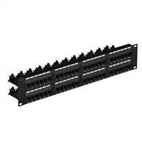 Panneau de brassage réseau modulaire mural non blindé 48 ports RJ45 Cat5e Cat6 Cat6A UTP 2U 19 pouces avec barre arrière pour gestion de câbles