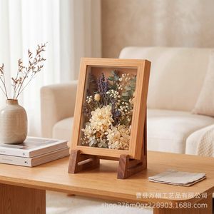 Wooden <b>Plate</b> Display <b>Rack</b> Brown Rectangle Removable Desktop Decor Holder For Books And Miscellaneous Items - Product Image 5
