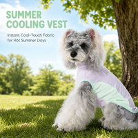 Gilet rafraîchissant pour chien UPF 50+ à toucher frais instantané, en soie glacée respirante, protection solaire estivale, vêtements pour chiot, débardeur lavable OEM ODM