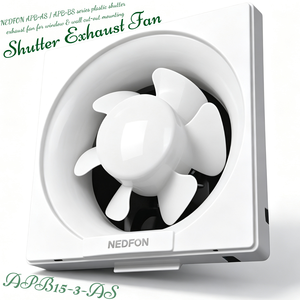 Ventilateur d'extraction axial NEDFON APB15-3-AS en plastique avec volet, à montage mural ou fenêtre, 220V, roulement à manchon électrique - Product Image 1