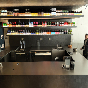 304 Stainless Steel Bar Counter Commercial Custom Bar <b>Table</b> with Storage for Coffee Shop Restaurant <b>Pub</b> Wholesale - Product Image 1