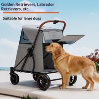 Poussette pour animaux de compagnie de grande taille pour chiens et chats âgés, en acier au carbone, pliable en un clic, portable, pour une utilisation en extérieur