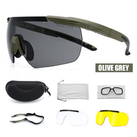 Lunettes de protection tactiques pour l'extérieur, monture PA, lentille en PC de 2,2 mm, protection UV, résistantes aux rayures, branches réglables