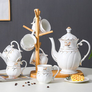 Wholesale Vintage Ceramic <b>Tea</b> <b>Set</b> 6-Piece Porcelain Coffee & <b>Tea</b> Cup with Saucers <b>Arabic</b> Afternoon Ethiopian Style - Product Image 1