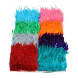 Recorte de pollo teñido multicolor 10-15CM Plumas de gallo de color puro Adornos con flecos para disfraces de Carnaval