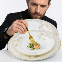 Service de table en porcelaine motif tournesol européen simple pour 4-6 personnes, compatible lave-vaisselle et micro-ondes, sans plomb ni chrome, qualité alimentaire, idéal pour hôtels et cadeaux