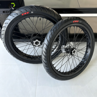 Jantes Supermotard KOTORQ Noires 17 Pouces pour Talaria XXX X3 – Ensemble de Jantes à Rayons en Aluminium Noires – Amélioration pour Moto Électrique et Urbaine
